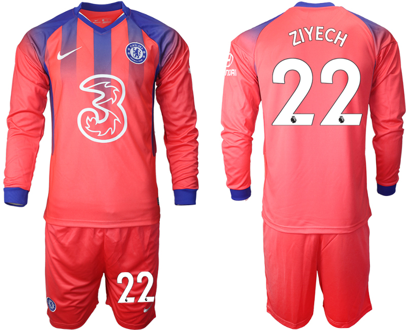 Men 2021 Chelsea away Long sleeve #22 soccer jerseys